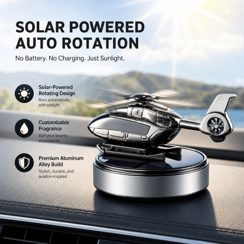 🚗🍃Solar Rotating Helicopter Diffuser.🚁