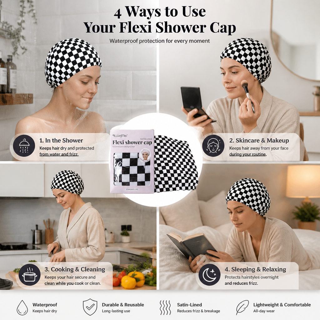Practical Shower Cap – Waterproof Hair Care Cap to Protect Against Frizz & Moisture