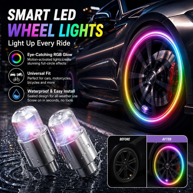 🚗🏳️‍🌈Vibrant Spinning Rim Lights-Make your car stand out.