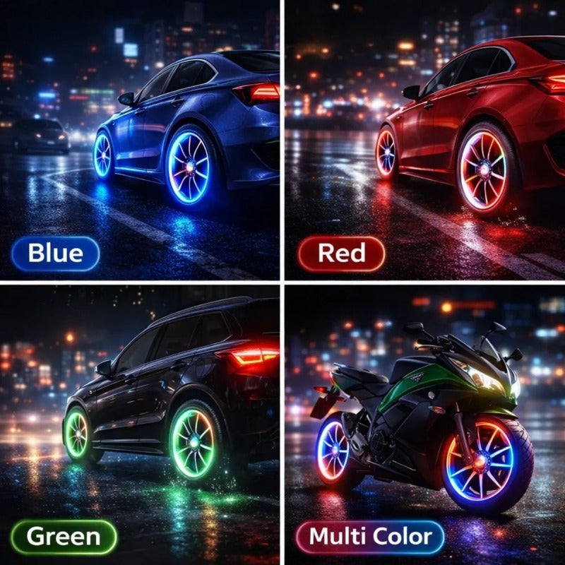 🚗🏳️‍🌈Vibrant Spinning Rim Lights-Make your car stand out.